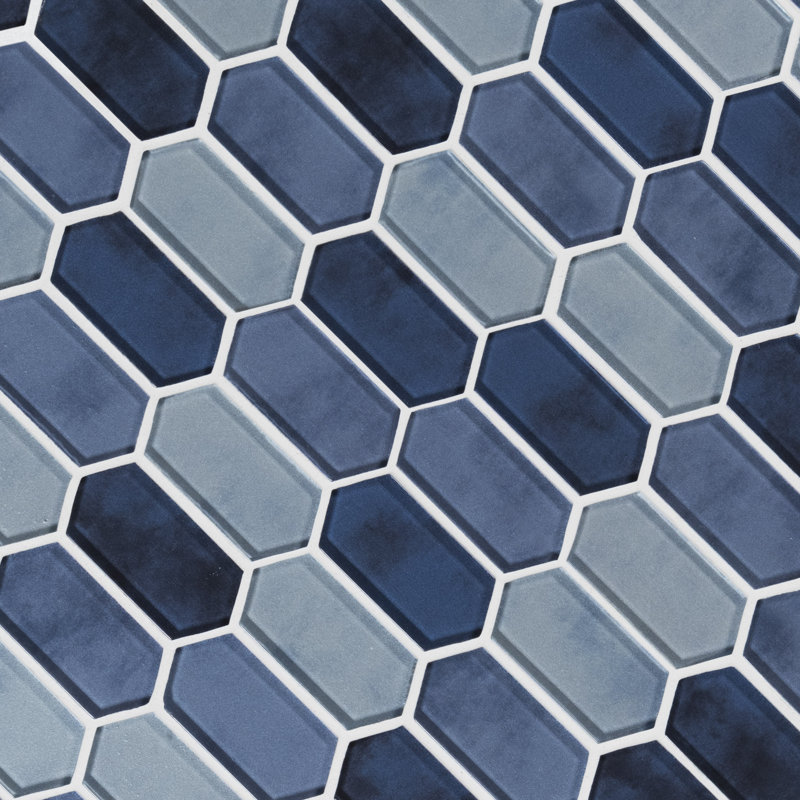 Seabrine Spire 10 in. x 12 in. Glossy Glass Mosaic Wall Tile