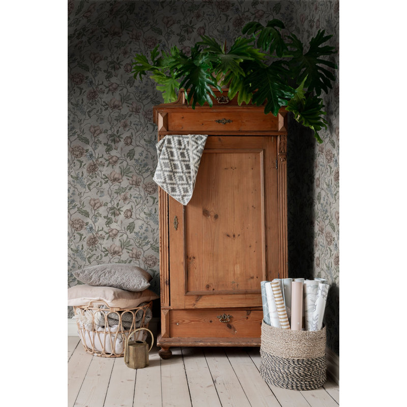 Kolonin Floral Wallpaper Roll, Gray
