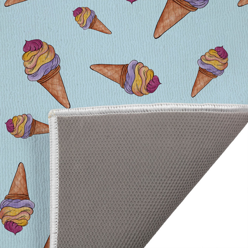 Summer Ice cream Outdoor Doormat, 34" W x 21" L, Cloud Blue