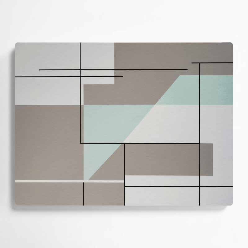 Minimalisme 87, art mural gris en métal, H 11 po x l 14 po