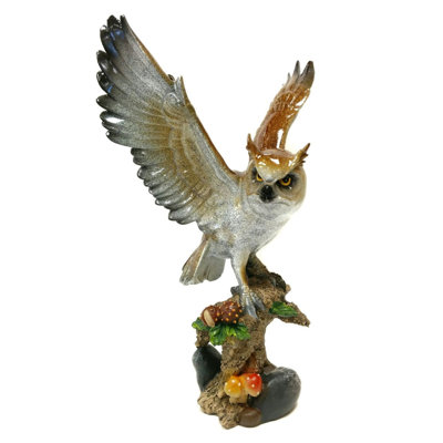 Owl Landing On A Branch Figurine
