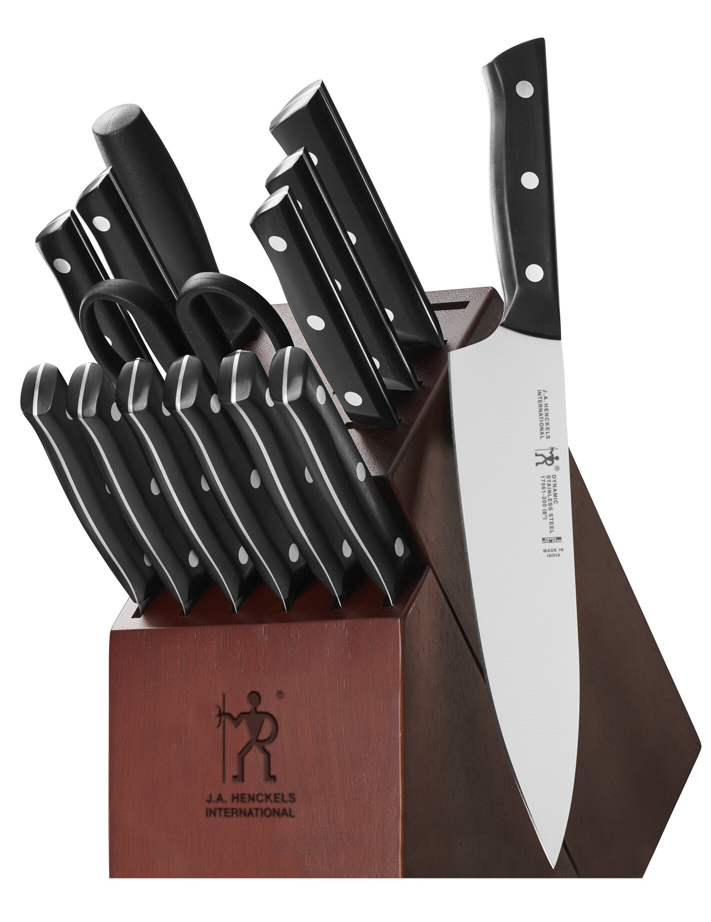 Farberware Classic Stainless Steel 6 Piece Full Tang Tripe-Riveted Knife  Prep Set with Black Handles 