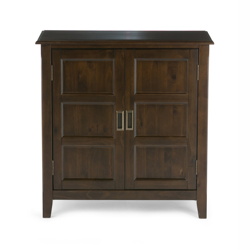 Burlington 30"W Solid Wood Transitional Low Storage Cabinet with Adjustable Shelves, Mahogany Brown