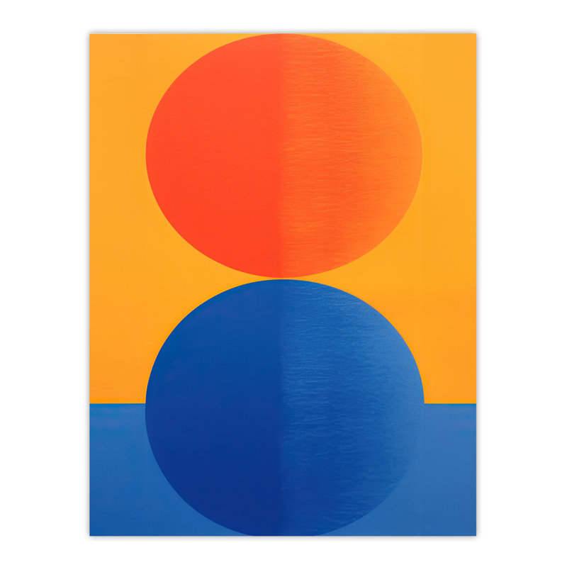 Wall Art Print Tangerine Orbs Abstract Living Room
