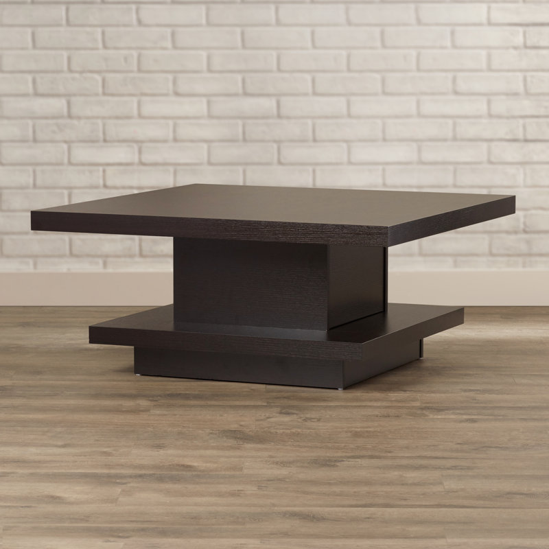Pedestal Coffee Table with Storage, Coffee Bean