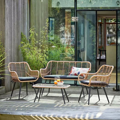 Ledet 4 - Person Patio Conversation Sets with Cushions