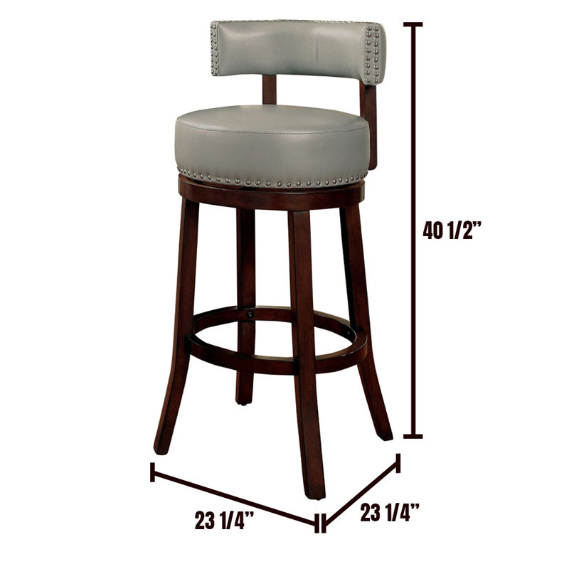 Tabouret de bar pivotant & Acree, Gris, Tabouret de bar (siège d'une hauteur de 29,5 po)