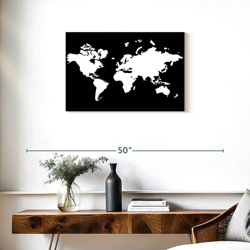 Carte du monde sombre Aliaz, H 20 po x l 30 po