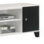 Meuble télé Akin, 2 portes et 4 tablettes ouvertes, blanc, bois noir