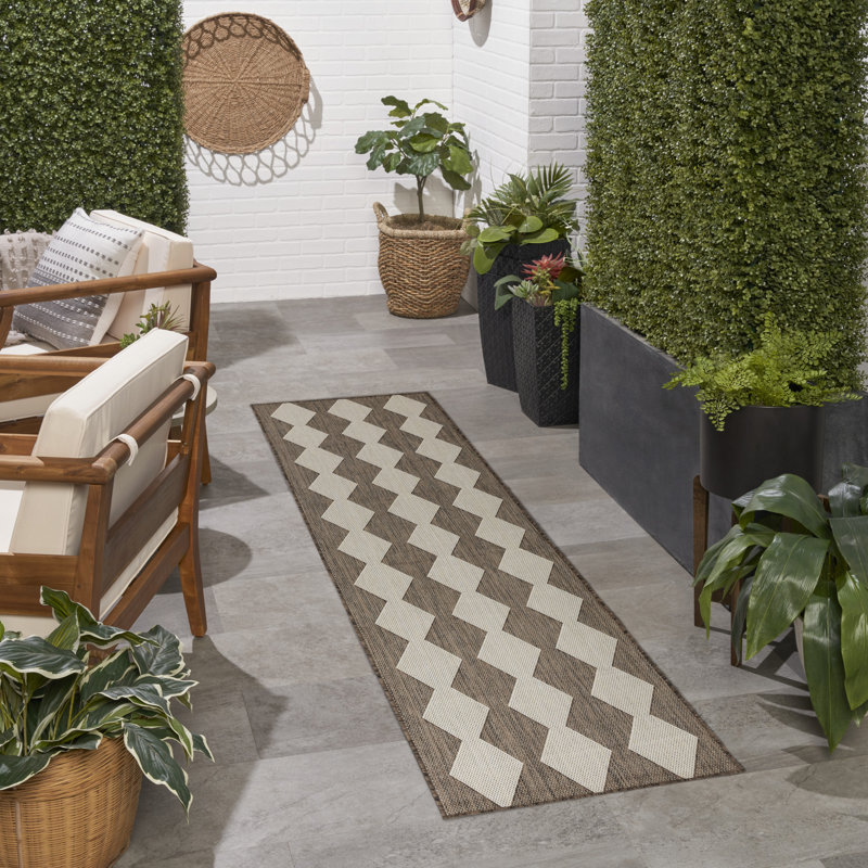 Positano Indoor / Outdoor Rug, Runner 2'2" x 10', Brown