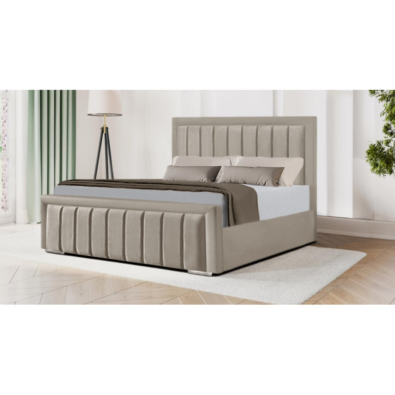 Athalla Upholstered Bed Frame, Silver, Small Double