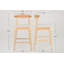 Tabourets de comptoir en bois massif de style moderne Mid-Century 24 po, tabourets de comptoir rembourrés avec pieds en bois pour îlot de cuisine Bar (structure naturelle et coussin beige)