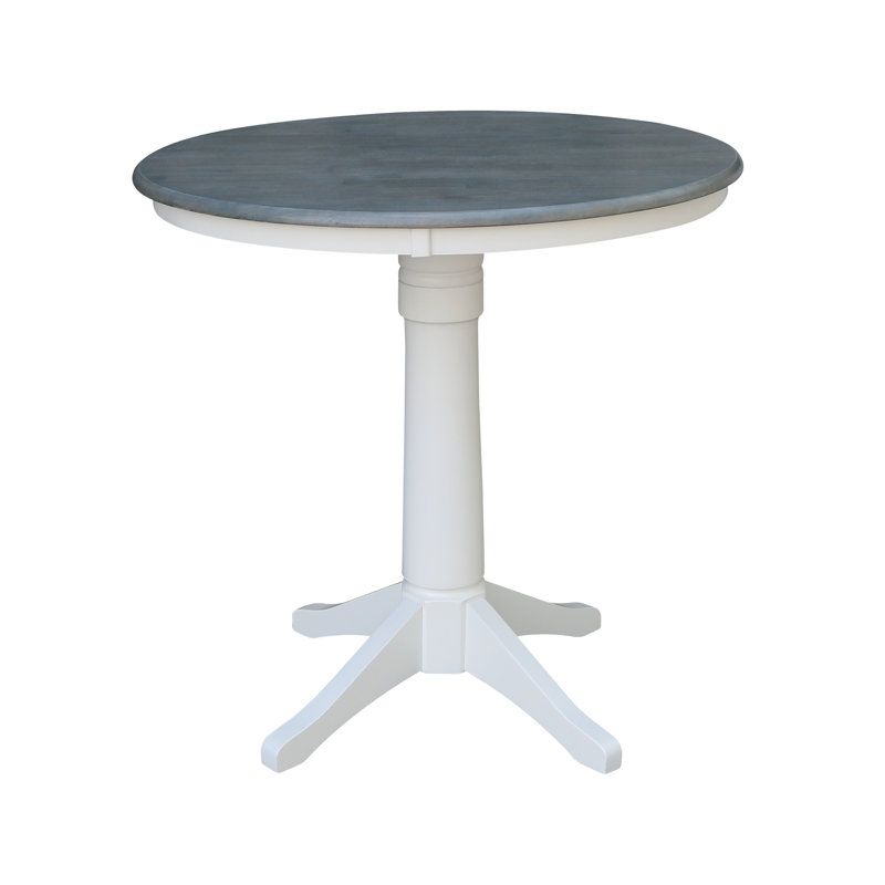 Table de salle à manger Gianluka, H 35,9 po x L 36 po x l 36 po, Gris chiné / Blanc
