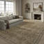 Tapis lavable à médaillon floral brun et beige 8 pi x 10 pi