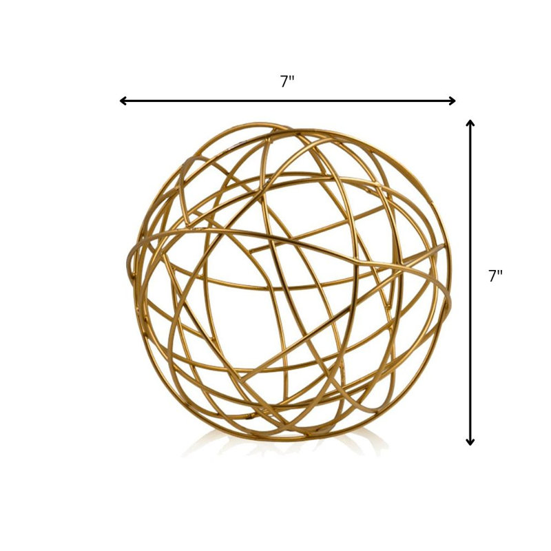 Sphère dorée Guita Lg, H 7 po x l 7 po x P 7 po, Gold