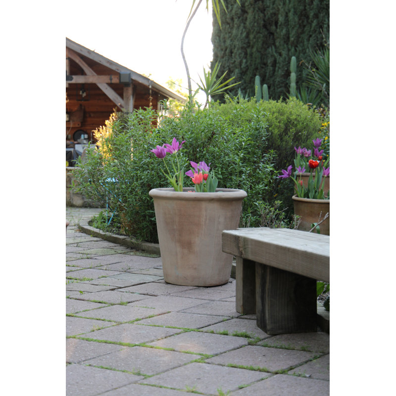 Pots de fleurs coniques évasés en grès, lot de 3 - Intérieur/Extérieur