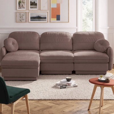 Canapé modulaire surdimensionné en L Chenille CloudHaven