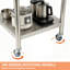 Table de travail à bord droit en acier inoxydable à double couche avec roulettes et tablette à déchets 30 po, table de préparation commerciale robuste, 30 po x 24 po x 35 po