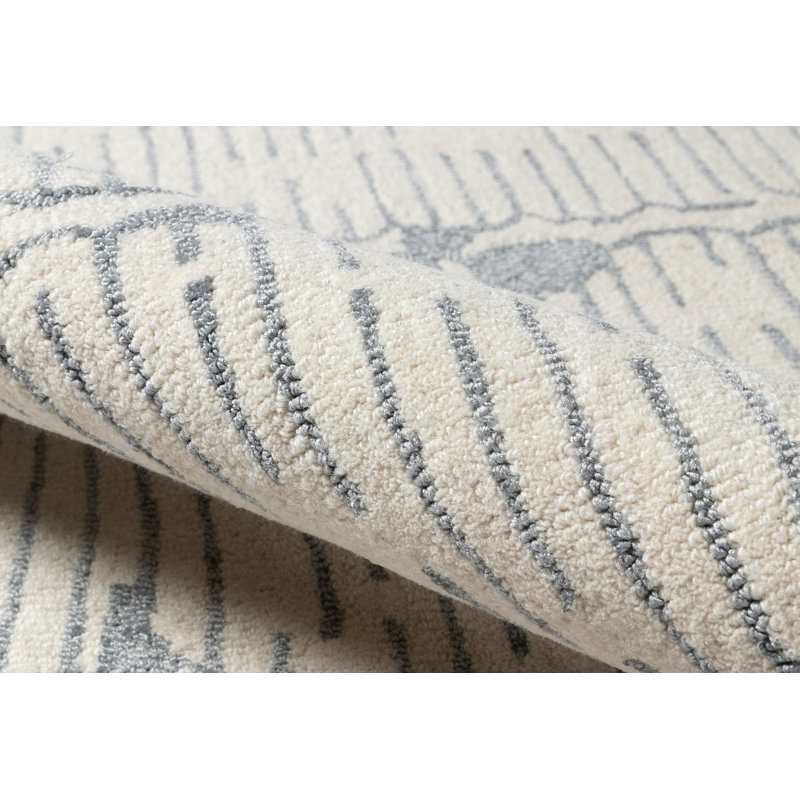 Tapis gris / crème Adelgund, Rectangle 3 pi 6 po x 5 pi 6 po