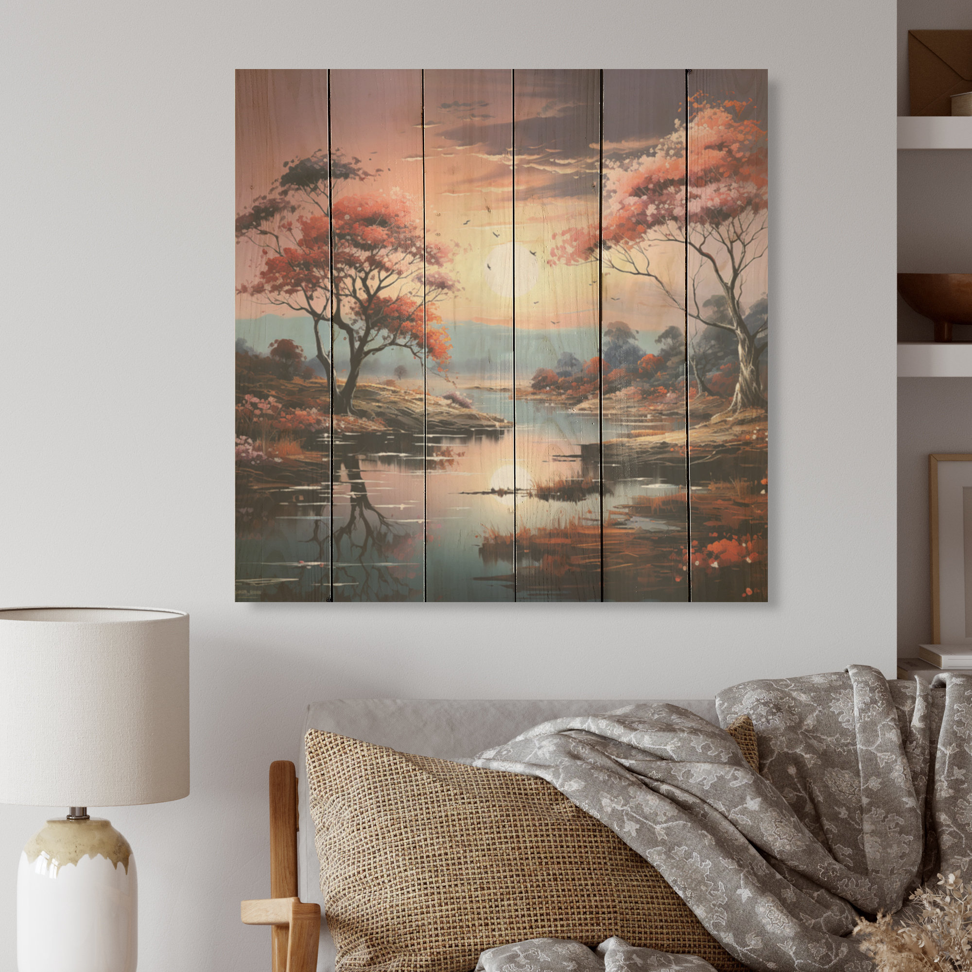 Lark Manor™ Mystical Lakes Charm Vivid Liquid Art - Lake River Wood ...