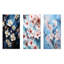 Fleurs de cerisier blanc et bleu Flow I - Ensemble de 3 impressions sur toile de cerisier en fleurs-191298001-191298007