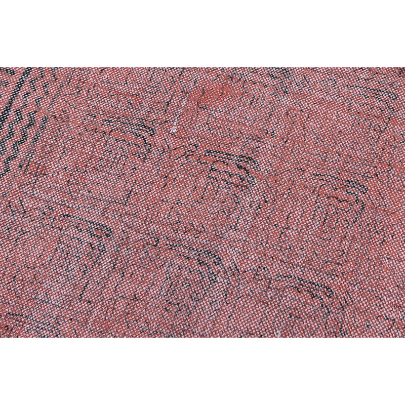 Tapis rouge en coton tissé à plat à la main Strattenburg, Rectangle 4 pi x 6 pi