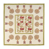 Orange Tree Tablecloth - Red/Green - 71" x 71"