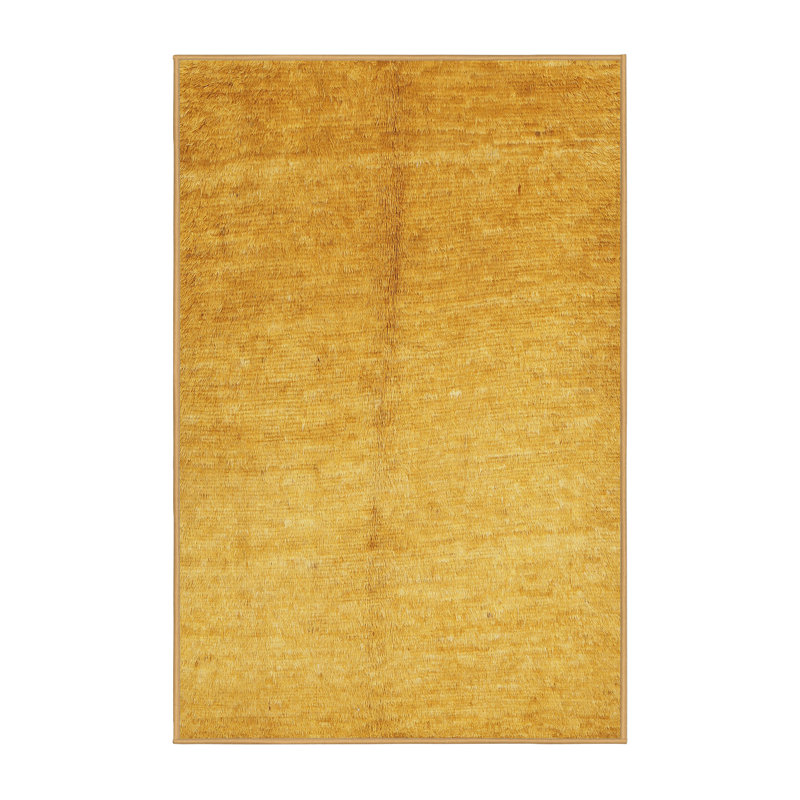 Tapis contemporain jaune / gris, Rectangle 2 pi x 3 pi