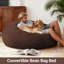 Convertible Bean Bag Chair Bed 2-in-1 Sofa to Mattress