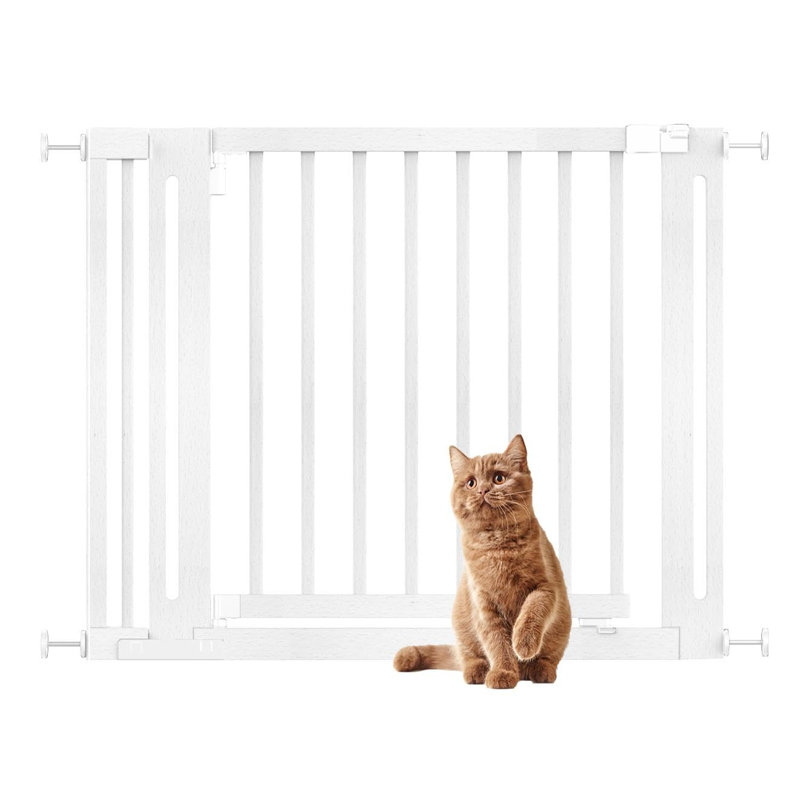Wood Pressure Mounted Pet Gate, White, 97cm - 105cm