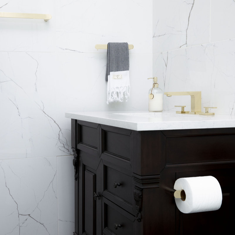 Crystal Bay 9.6" Wall Mounted Towel Bar, Matte Black