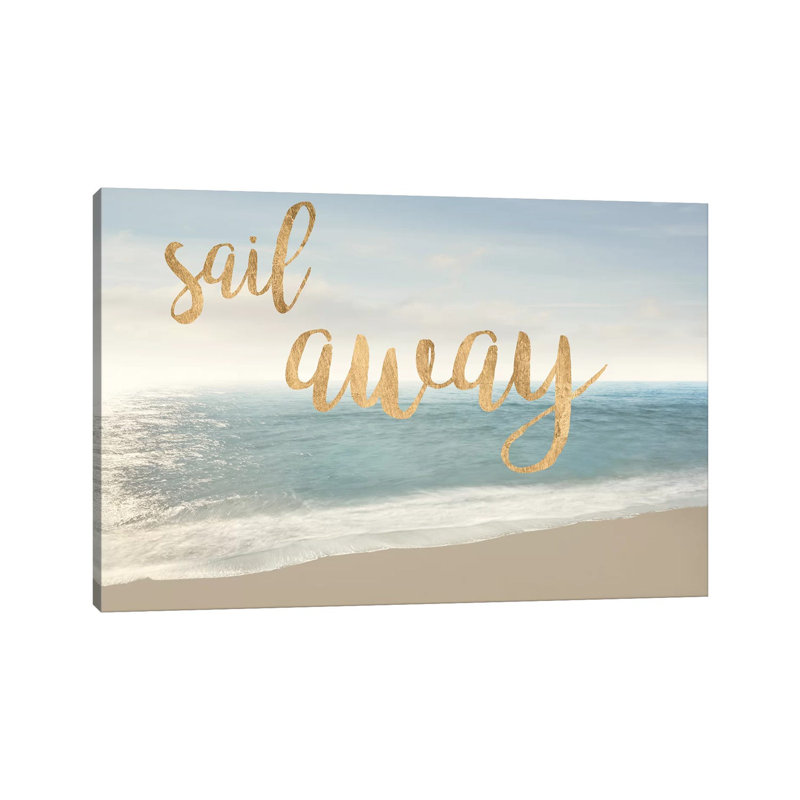 Beach Sail Away by James McLoughlin - Wrapped Canvas Print, 20.32 cm H x 30.48 cm W