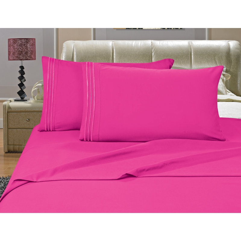  1500 Thread Count Microfiber Sheet Set, Full, Pink