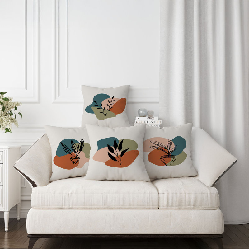 Ensemble de housse de coussin lavable et repassable 4 pièces