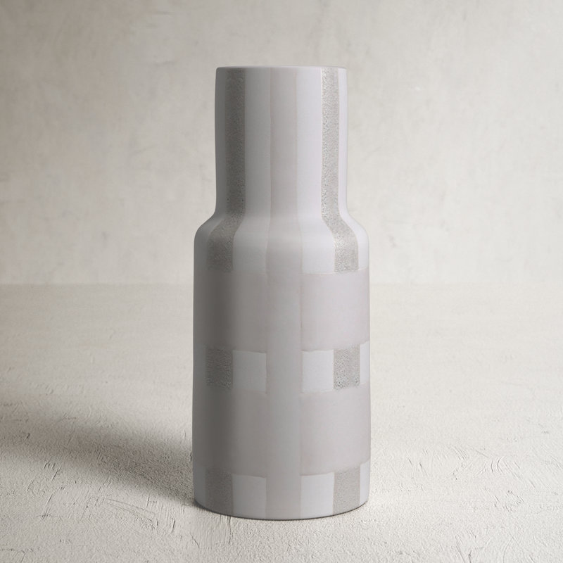 Lemma Earthenware Table Vase, 12" H x 4.75" W x 4.75" D