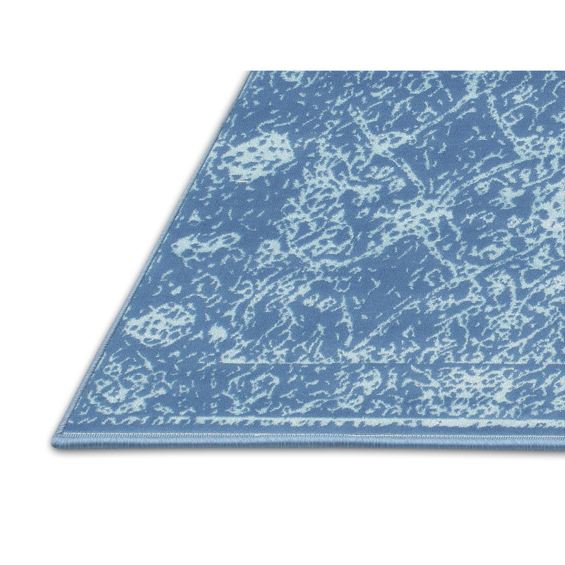 Tapis contemporain bleu, Rectangle 5 pi x 7 pi