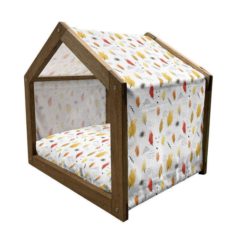 Niche pour chien en bois jaune, H 22,44 po x l 23,62 po x P 17,72 po