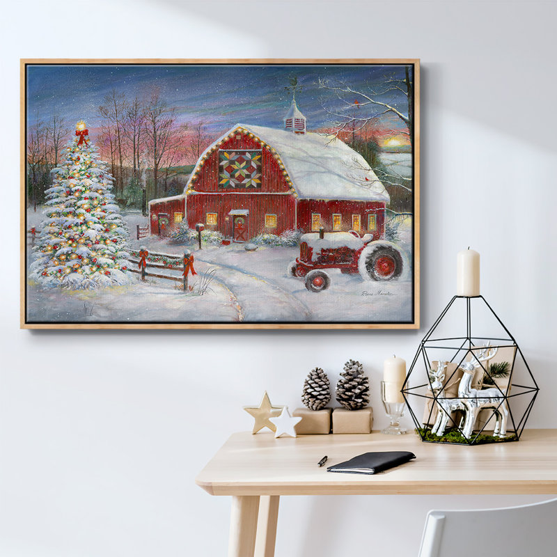 Anticiper Noël, Toile avec cadre en bois naturel, H 25 po x l 37 po x P 2 po
