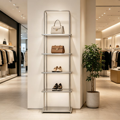 Simple Silver Stainless Steel Display Cabinet