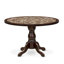 Table de salle à manger ronde A Mid-Century avec plateau en marbre sablé ondulé, finition acajou-49223848
