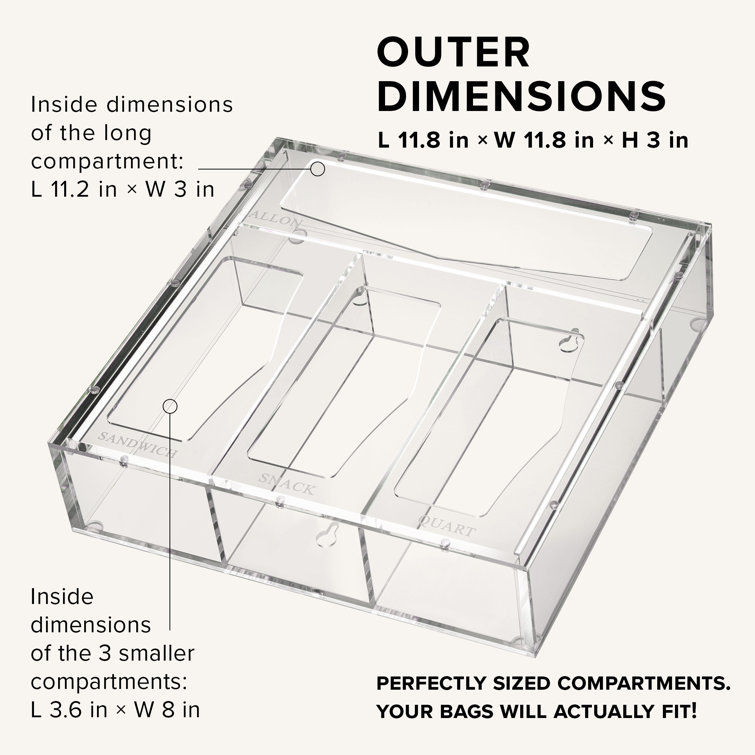 Clear Ziplock Bag Organizer - Acrylic Drawer Storage Box