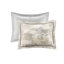 Édredon grand luxe en mélange de coton texturé - imprimé abstrait en différentes couleurs 1 jupe de lit 7 pièces chambre à coucher moderne multicolore-124314737