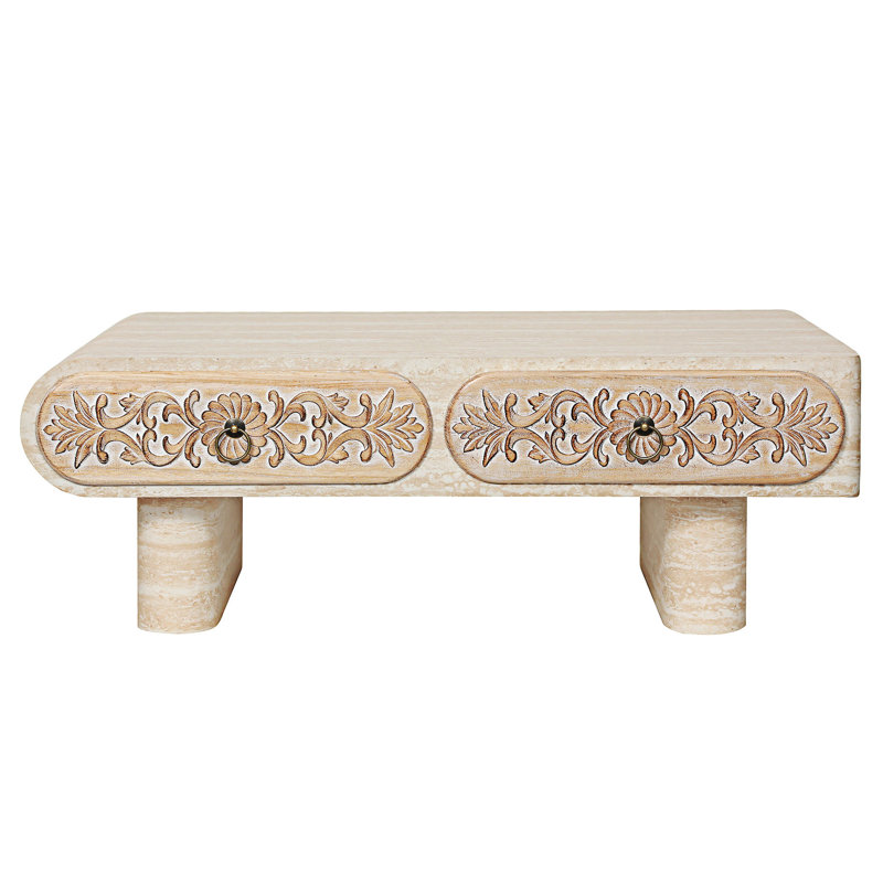 Wood Coffee Table with Drawer