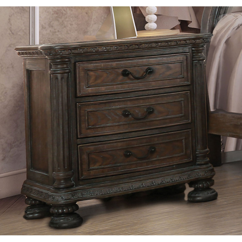 Emalei 3 - Drawer Nightstand, Rustic Natural
