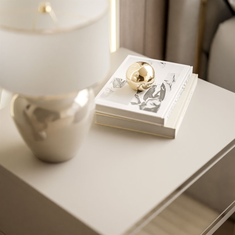 45 cm W Bedside Table, cashmere matt/ Handleless opening system