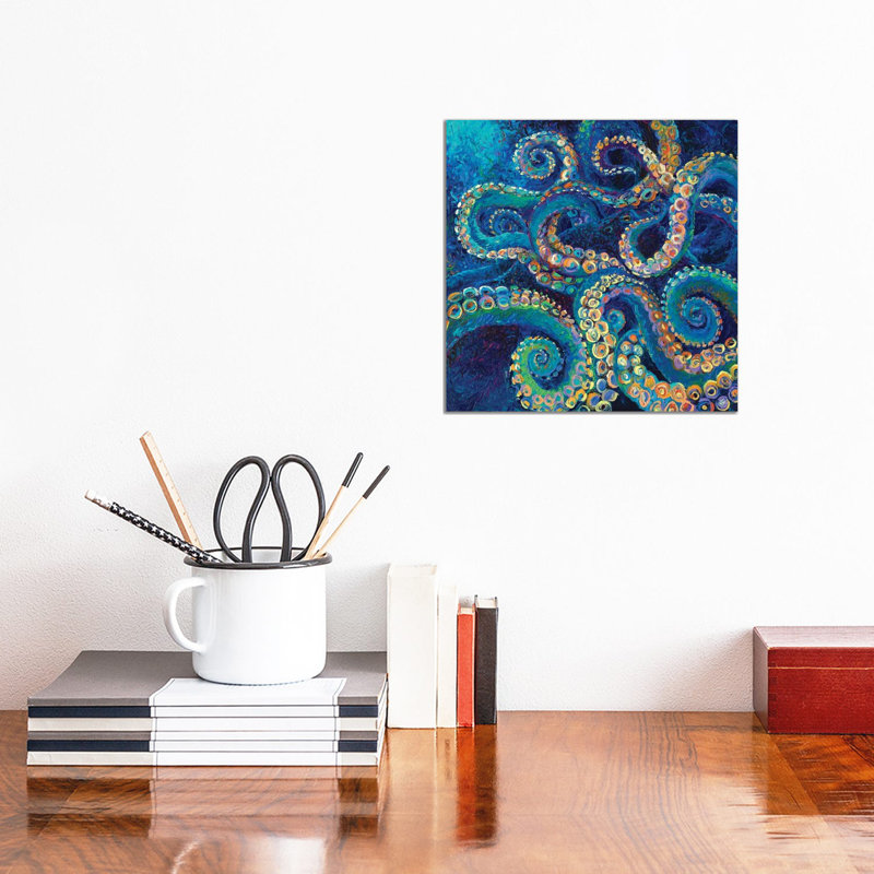 Tentacollage II by Iris Scott - Floater Frame Square Print on Canvas, 30.48 cm H x 30.48 cm W, Wrapped Canvas