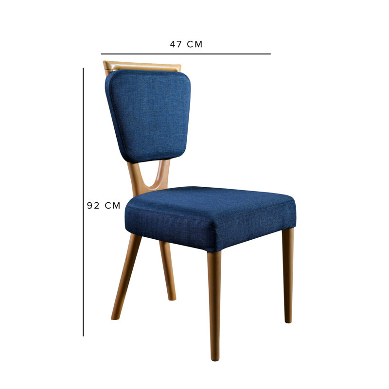 Ensemble repas pour quatre personnes, Chêne / bleu