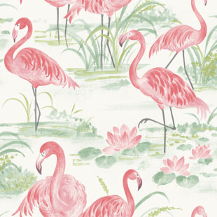 Re-Think Pink Flamingos & Tropical Foliage Nesting Bamboo Fiber