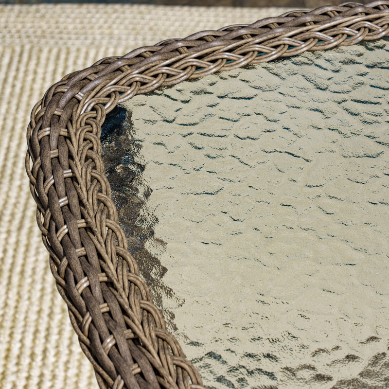 Rio Vista Sandstone Wicker and Glass Side Table