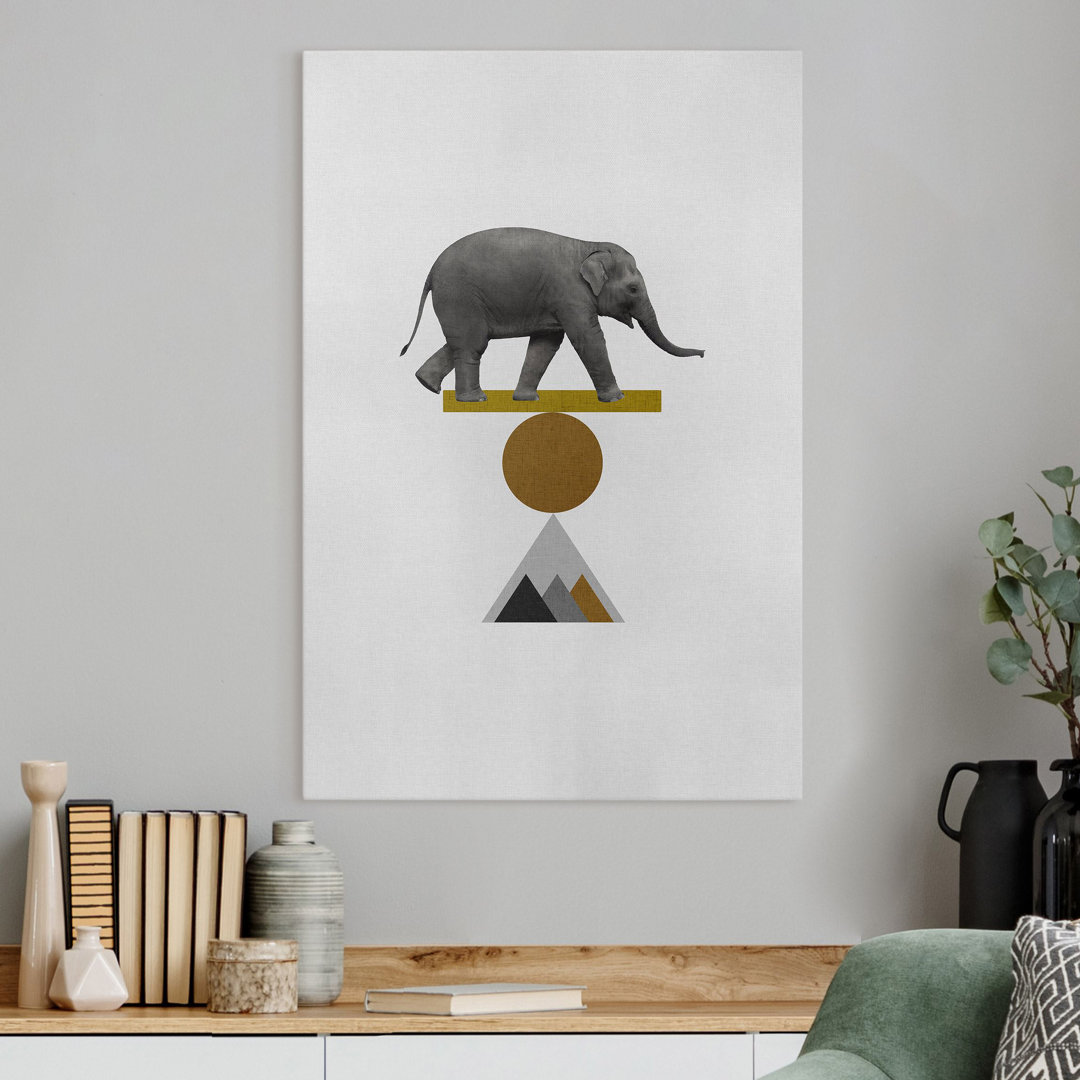 Leinwandbild Elephant Balance Art